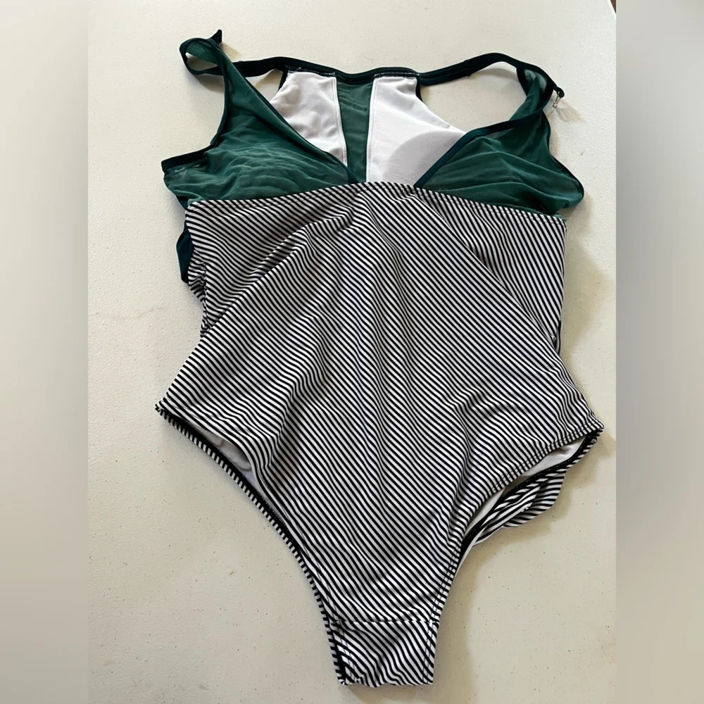 Blue and Black One Piece Swimsuit with Classic Tank Style Size 18W